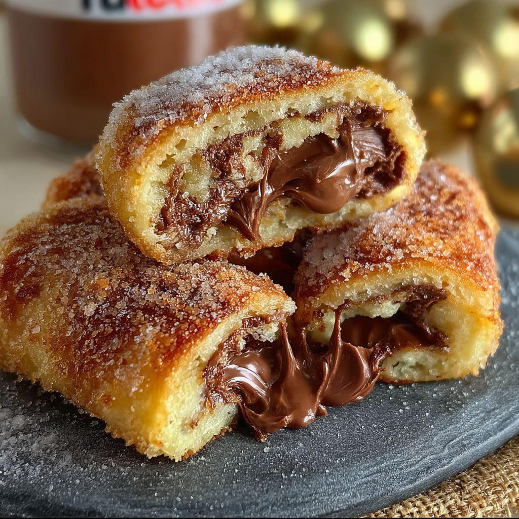A plate of rolls covered in chocolate sauce.