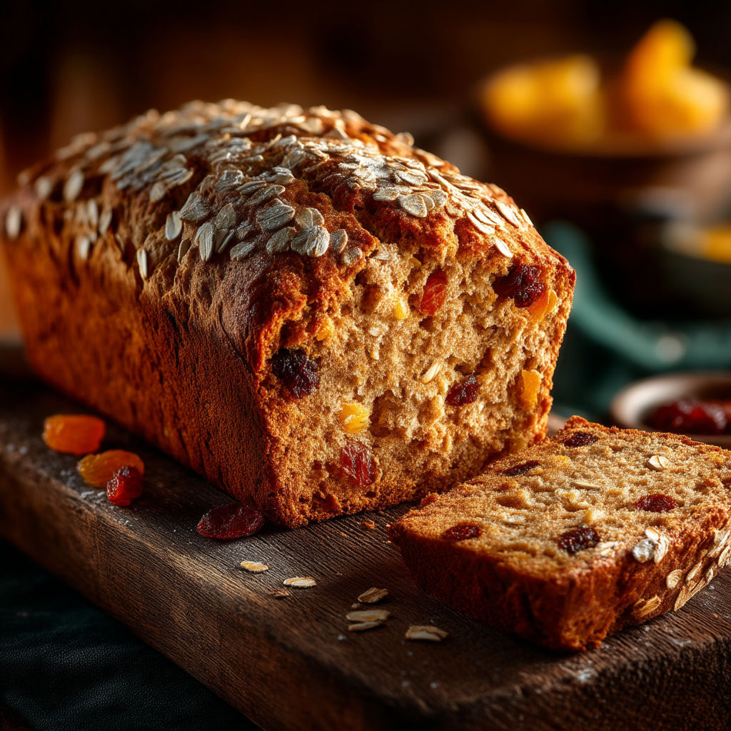 A loaf of bread with seeds and honey.