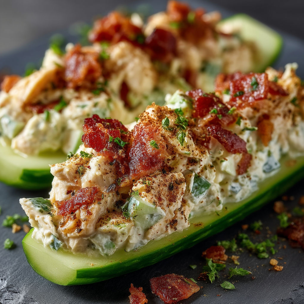A plate of food with bacon and chicken.