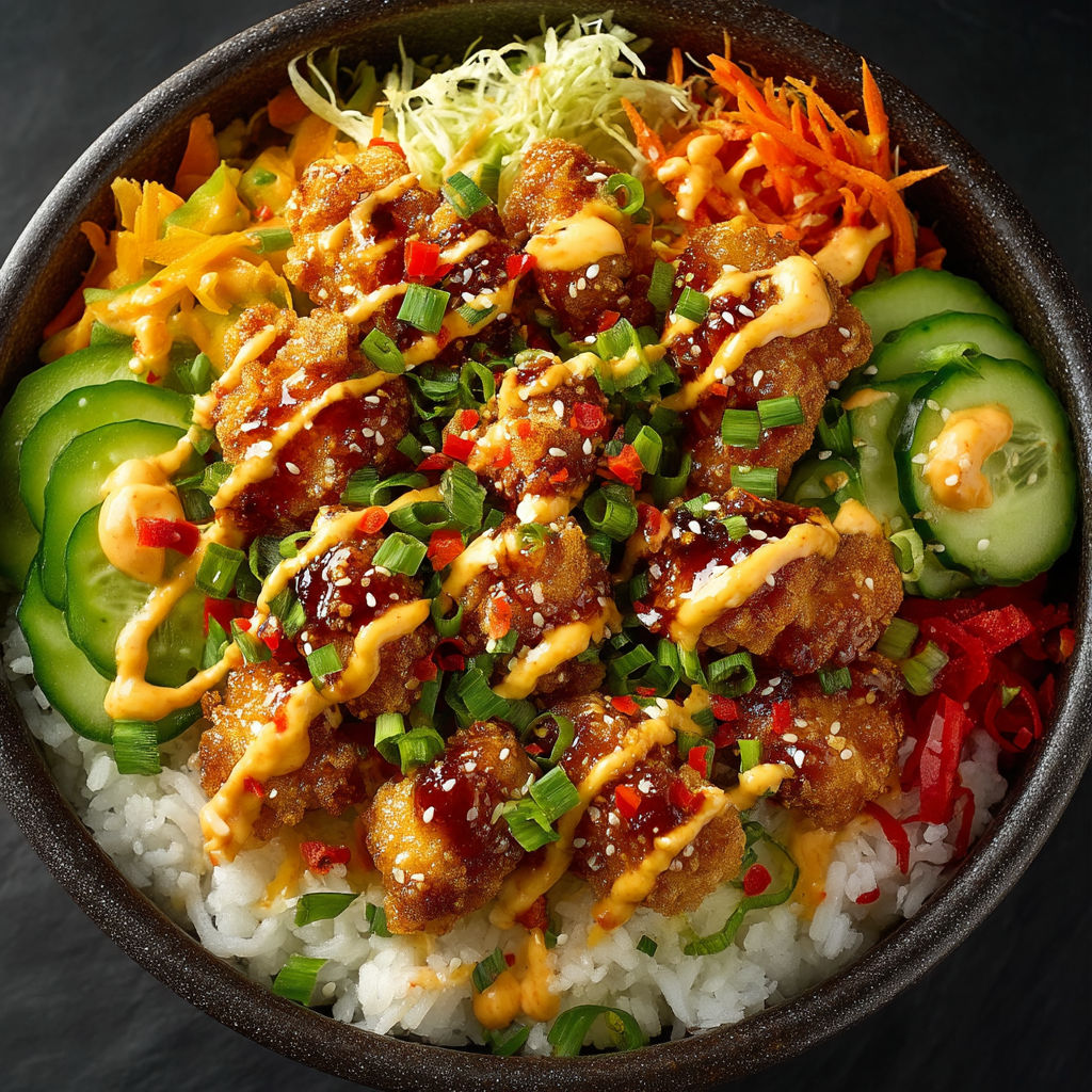 A bowl of food with chicken and vegetables.