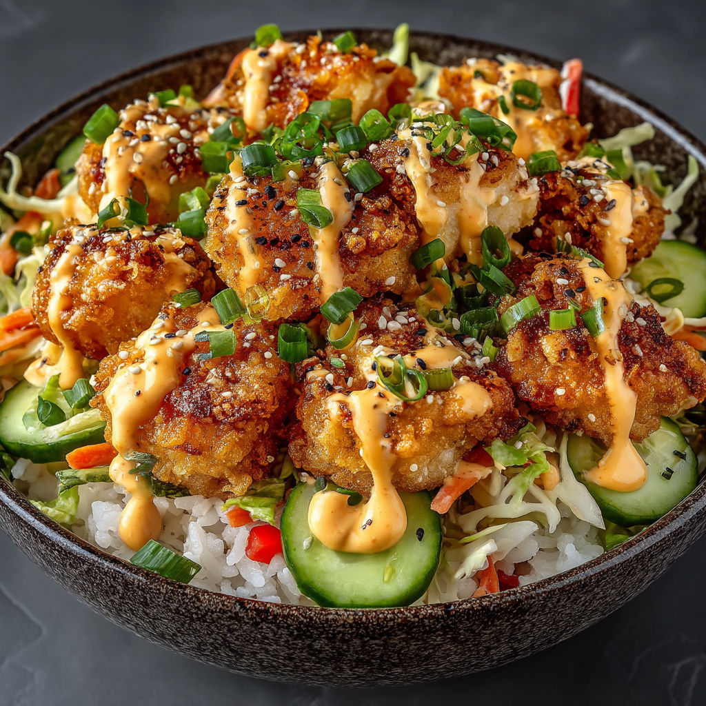 A bowl of food with the word Bol Bang Bang Poulet on it.