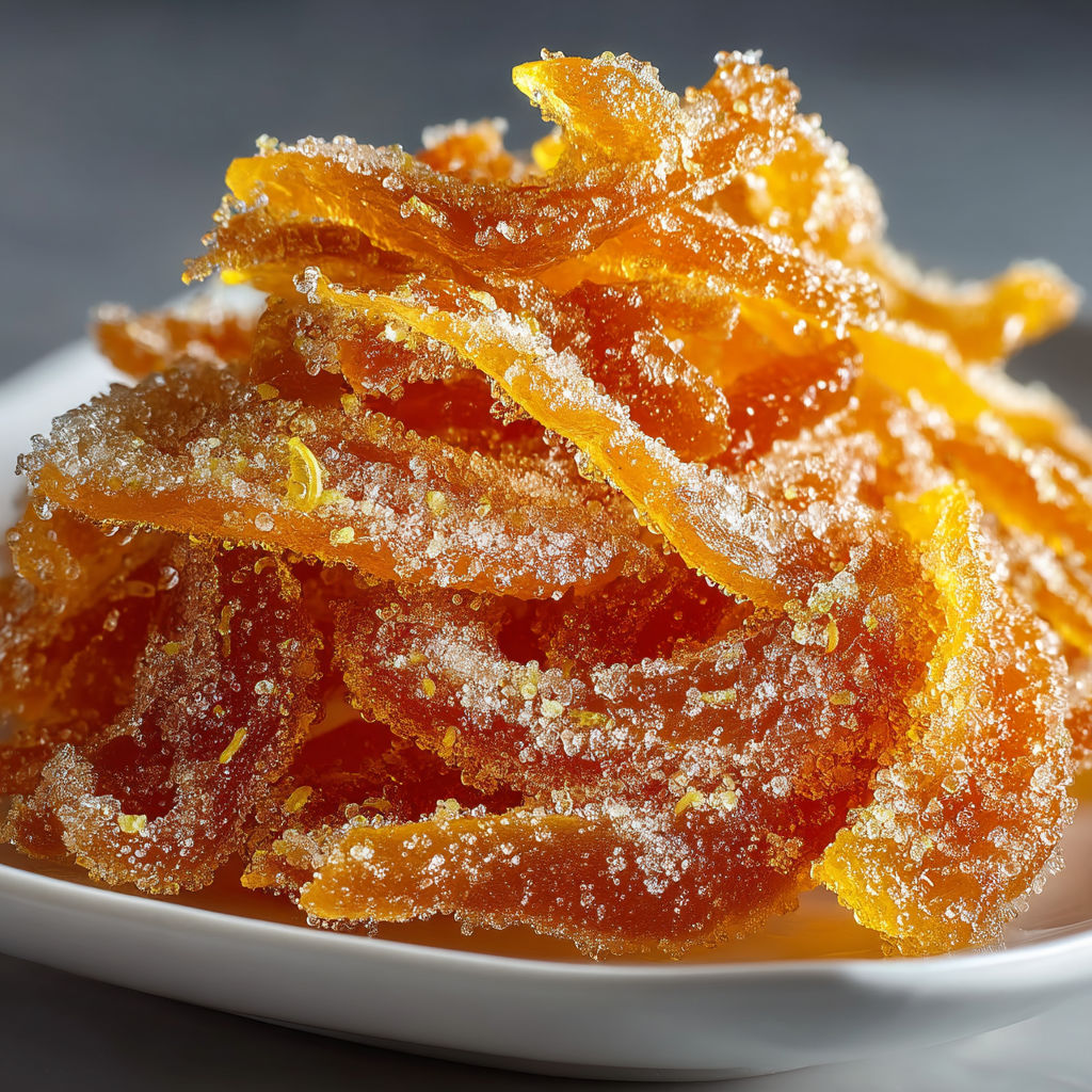 A plate of orange candied peels.