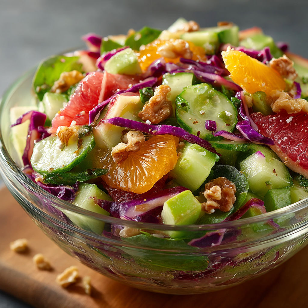A bowl of vegetables and fruit.