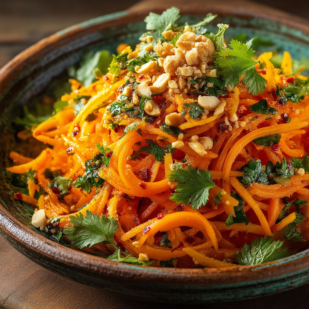 A bowl of food with a nut on top.