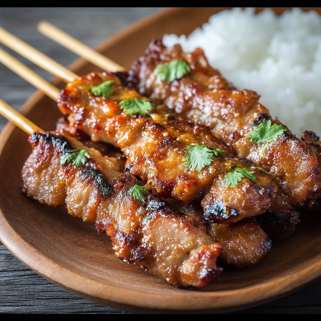A plate of meat and rice.