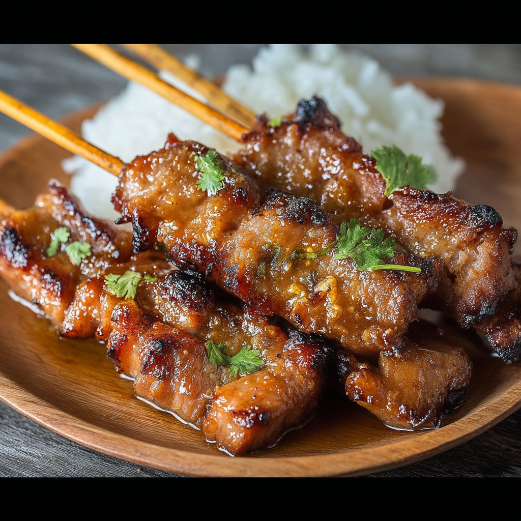 A plate of meat and rice.