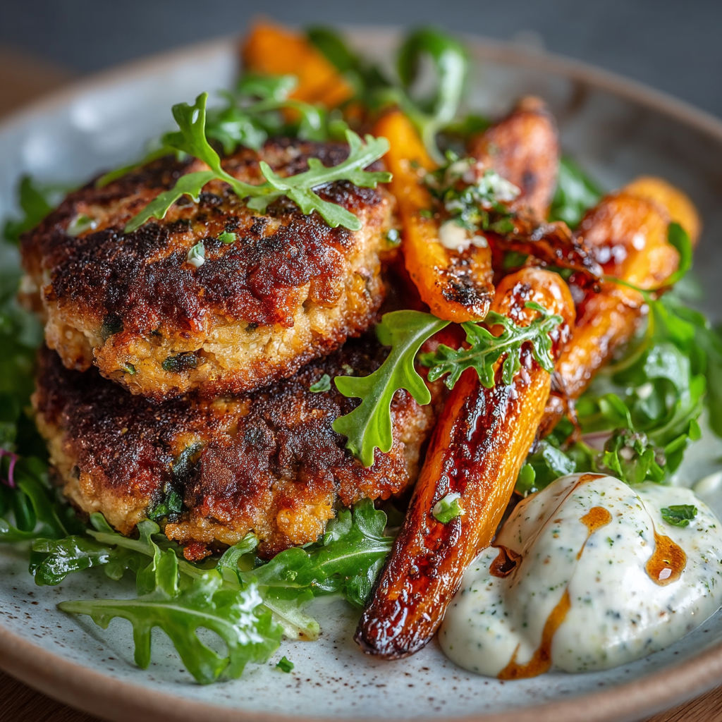A plate of food with meat and vegetables.