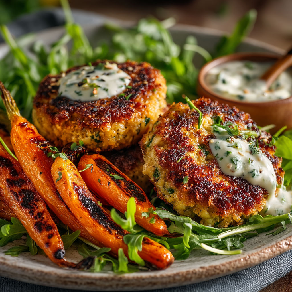 A plate of food with a bowl of sauce.
