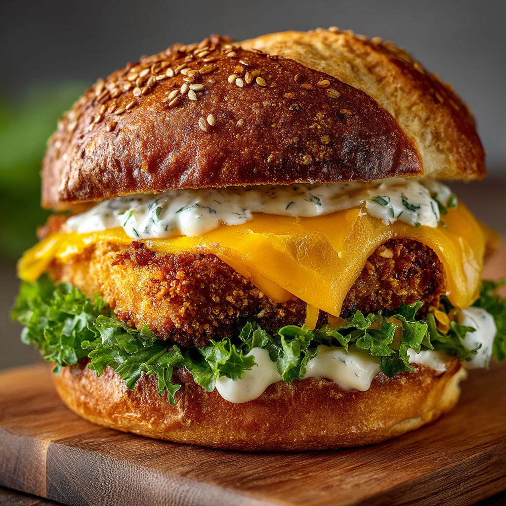 A sandwich with lettuce and cheese.