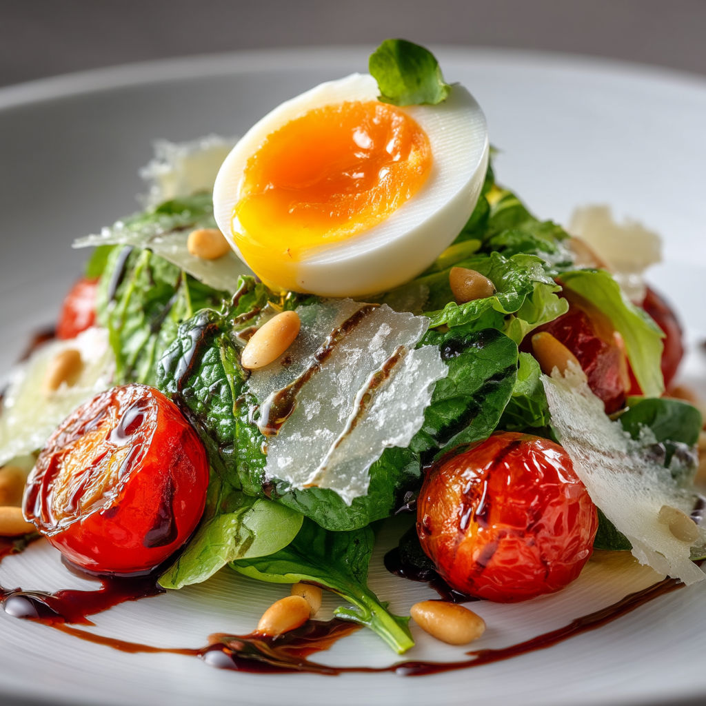 A plate of food with a fried egg on top.