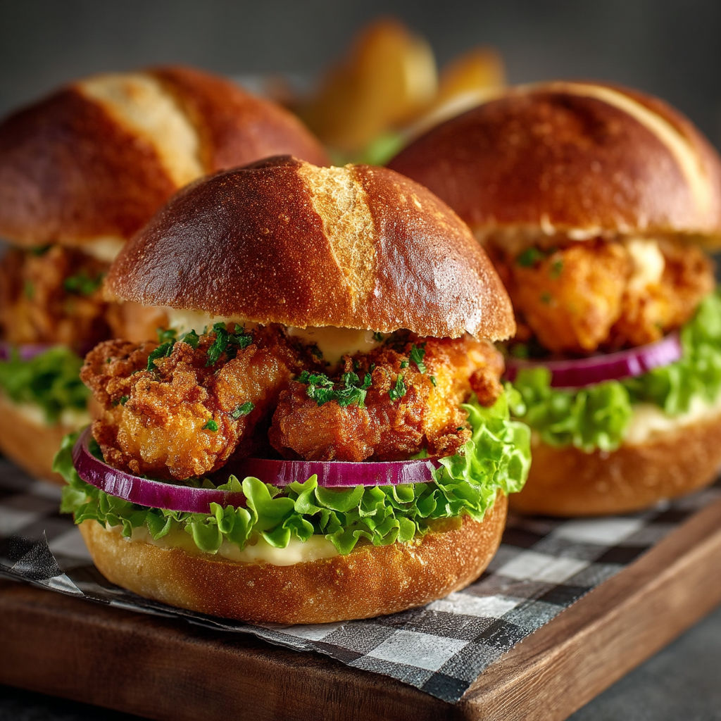 Two sandwiches with lettuce and tomato on a wooden tray.