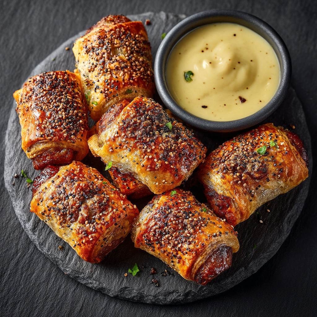 Roulés croustillants aux saucisses.