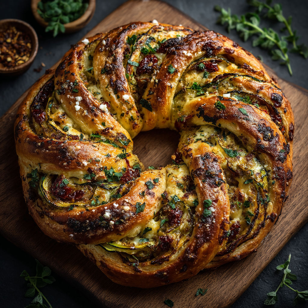 A large loaf of bread with a hole in the center.