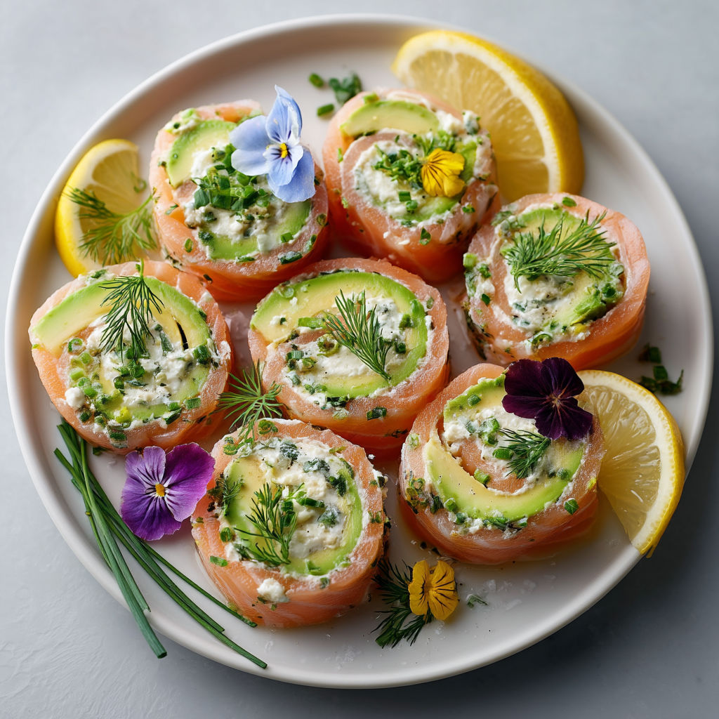 A plate of food with a lemon wedge on top.