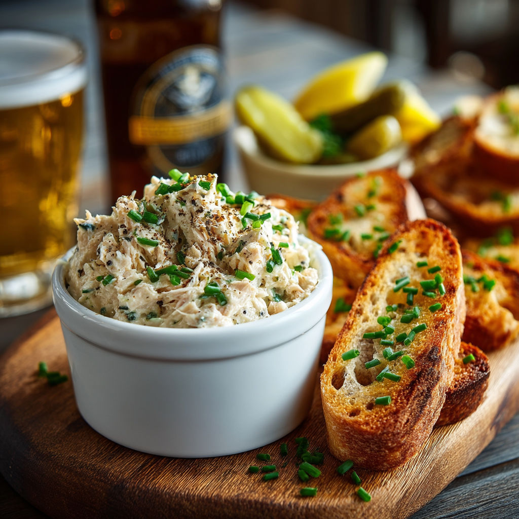 A bowl of rillettes de thon au fromage frais.