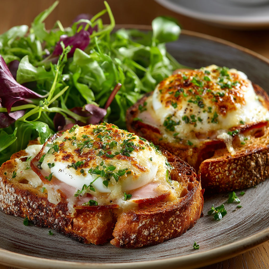 A plate of food with two eggs on toast.