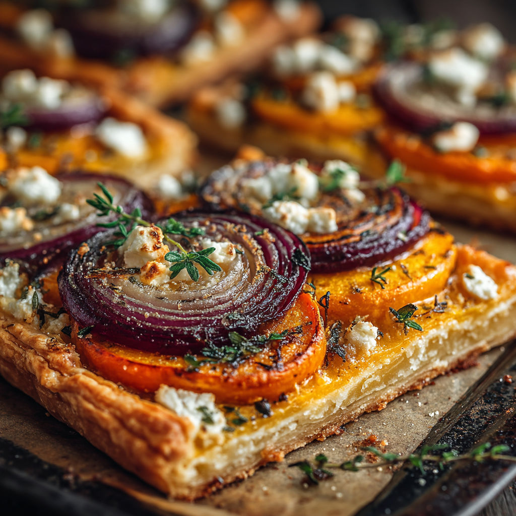 A slice of tarte potimarron & chèvre.