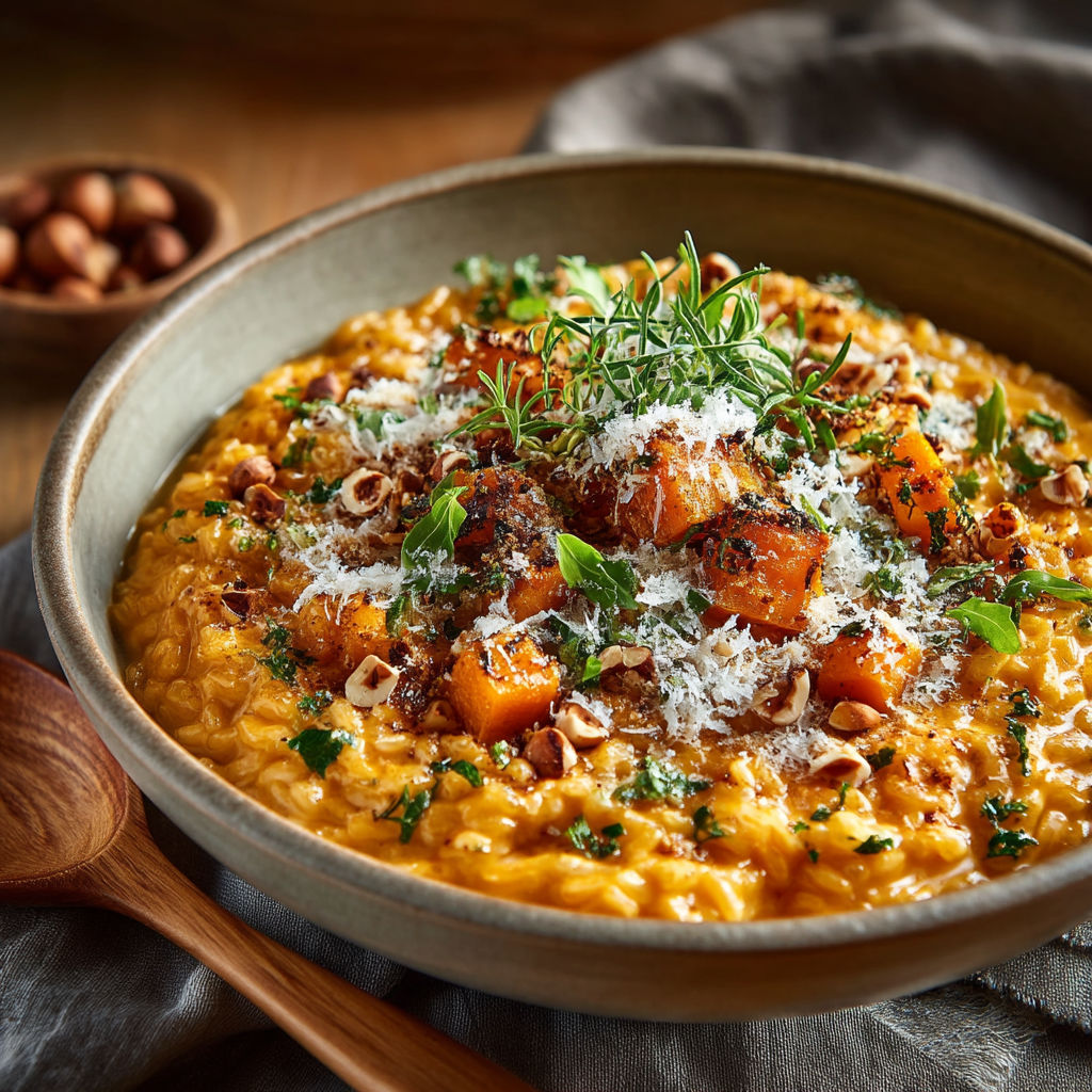 A bowl of risotto with carrots and cheese.