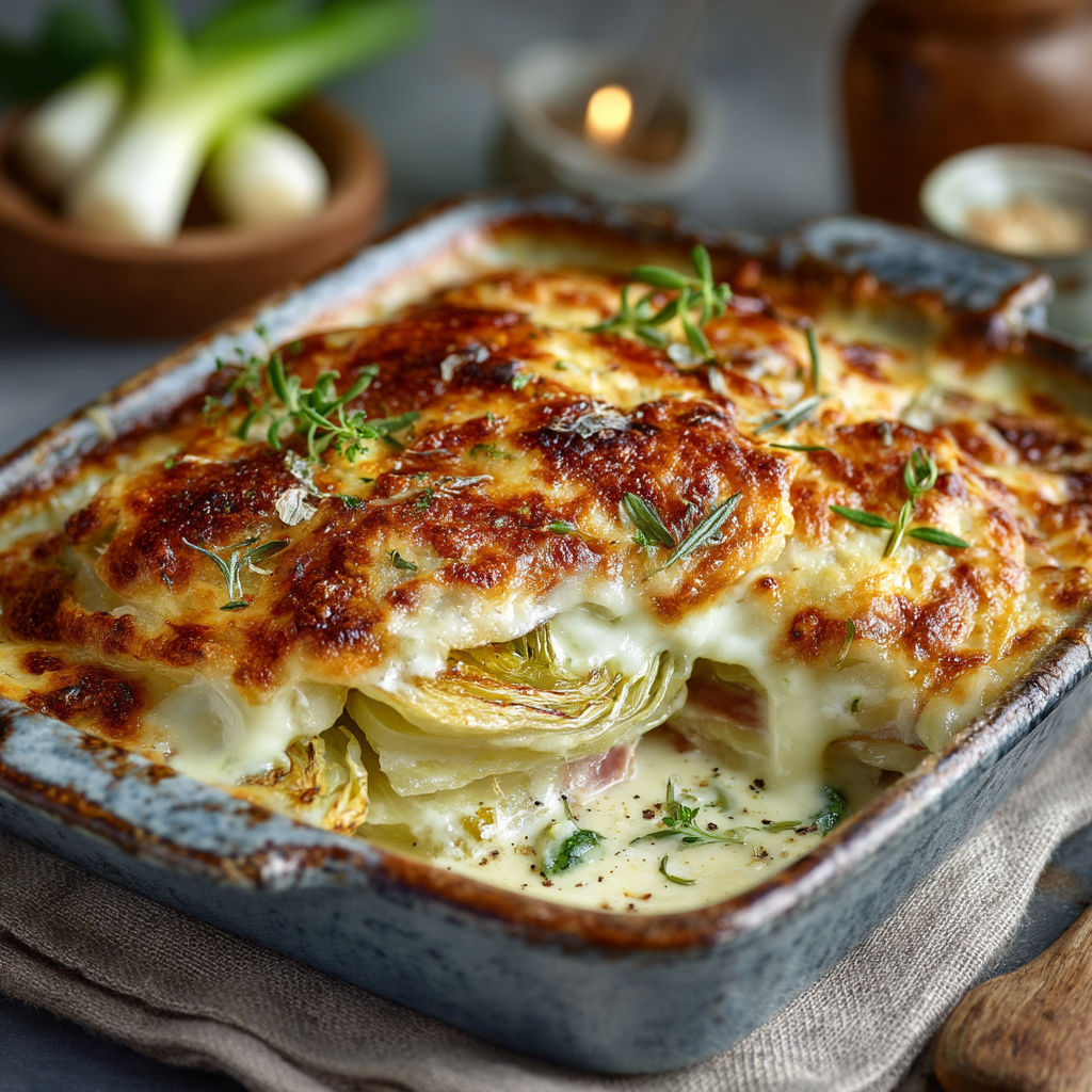 A dish with vegetables and cheese.