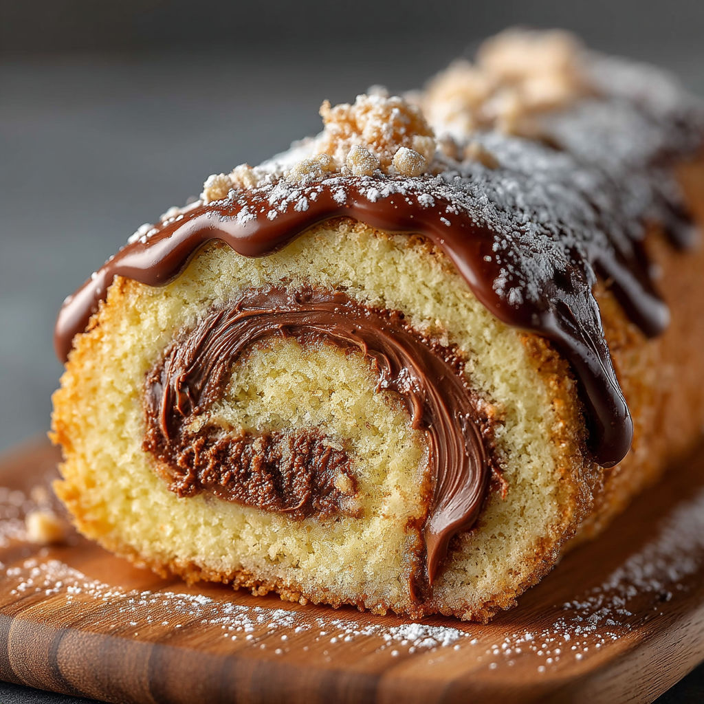 A chocolate-covered pastry roll.