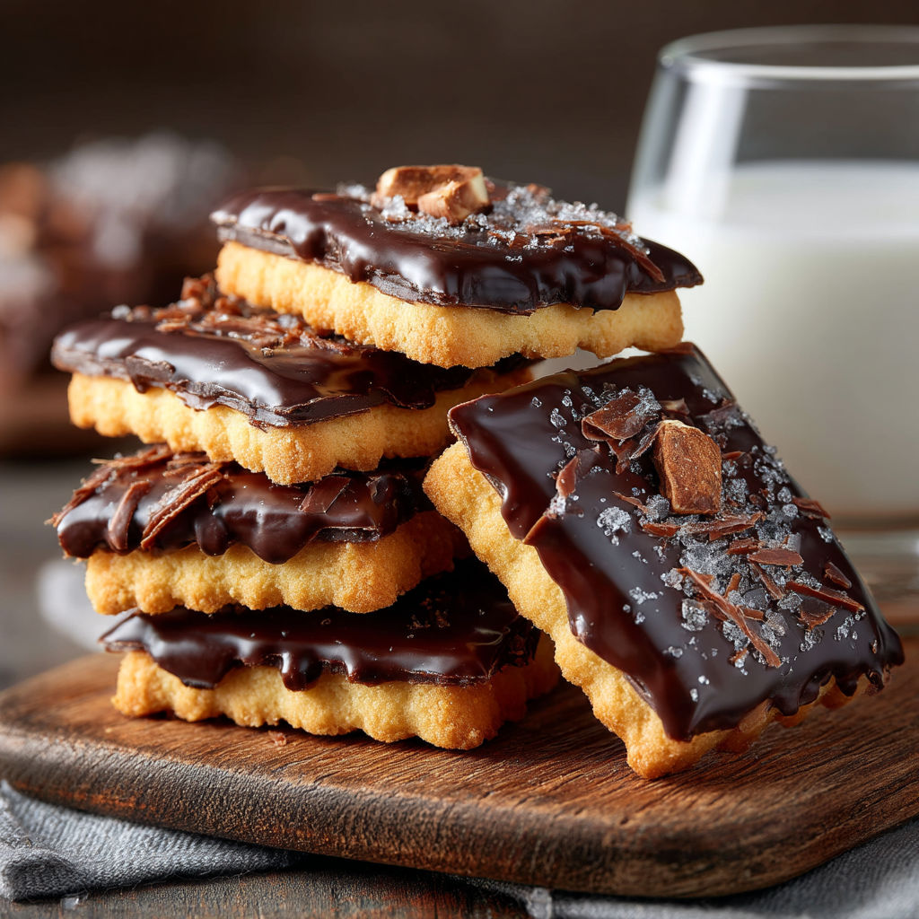 A stack of chocolate chip cookies.