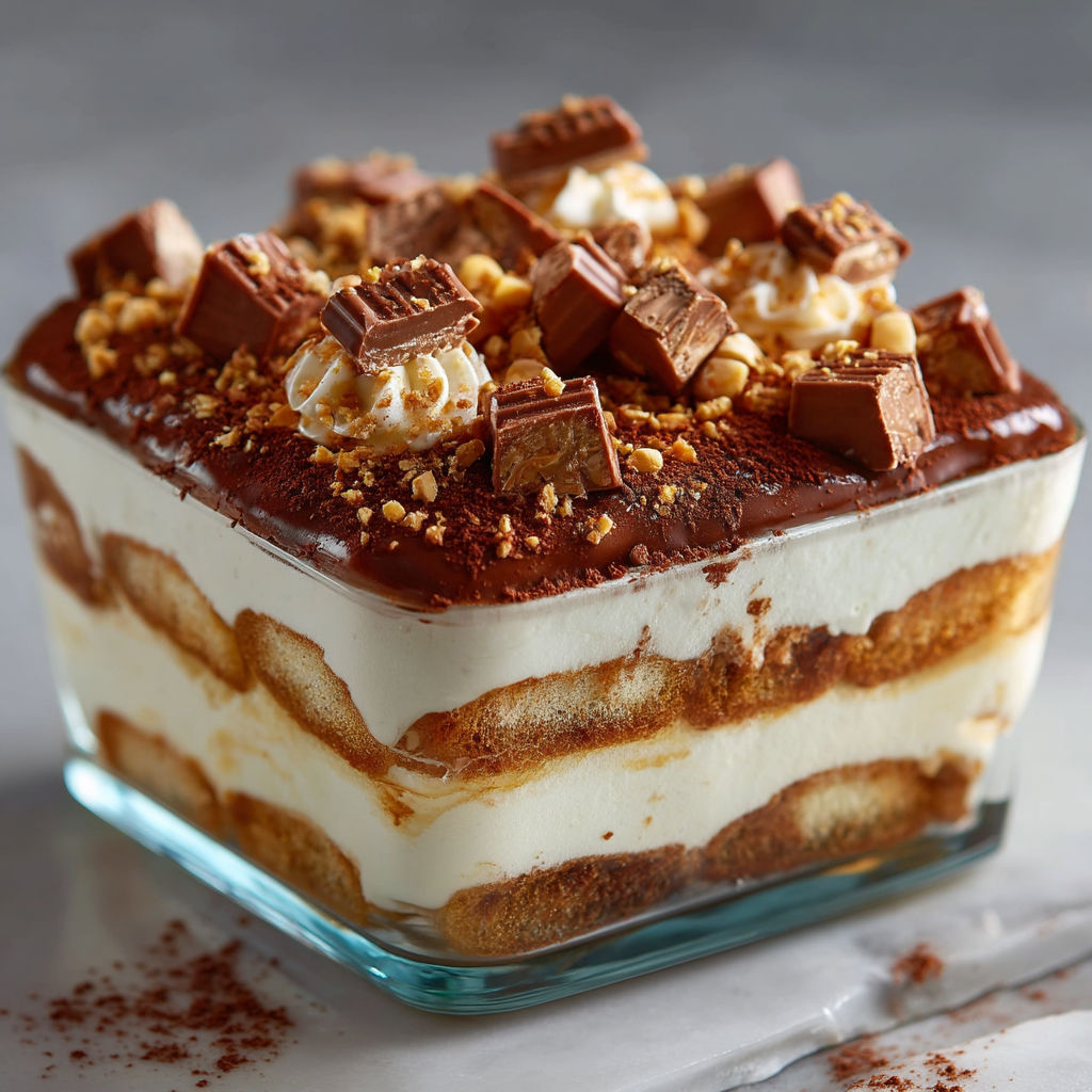 A dessert with a layer of chocolate and nuts.