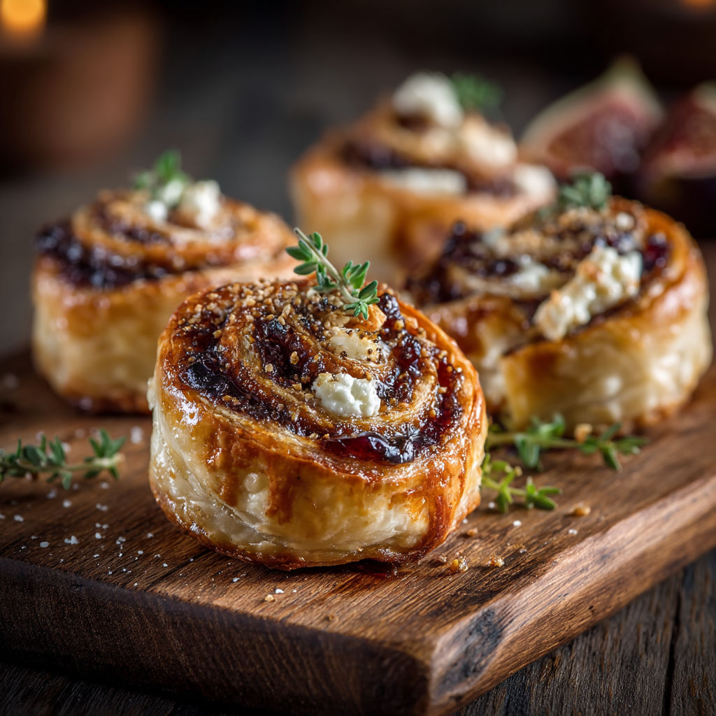 A plate of food with a pastry and a fruit.