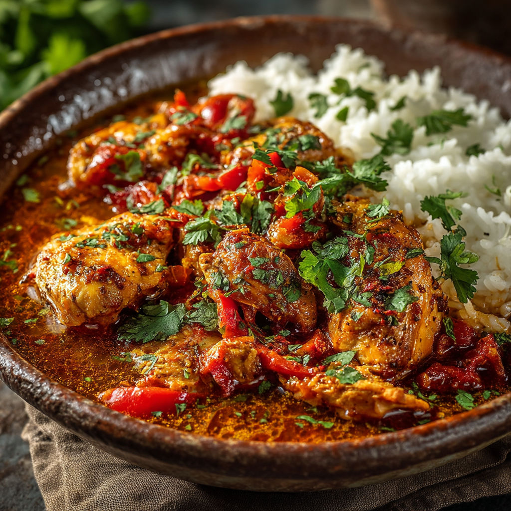 A bowl of food with rice and meat.