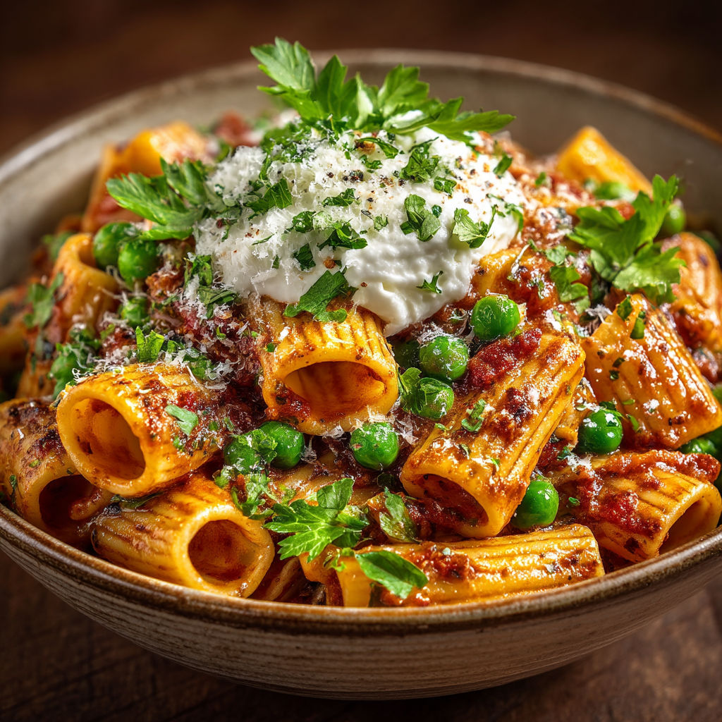 A bowl of pasta with white cheese on top.