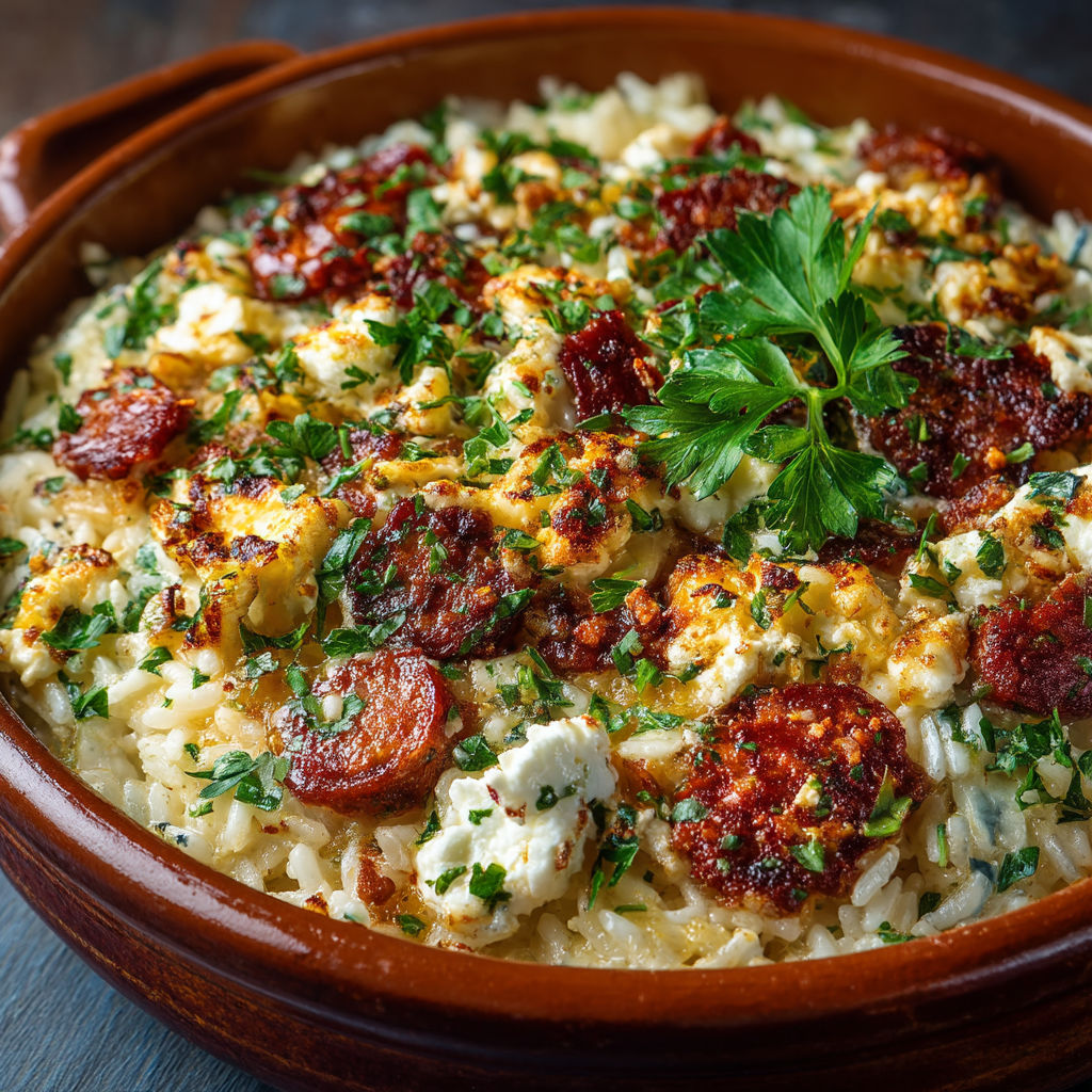 A bowl of food with rice, meat, and cheese.