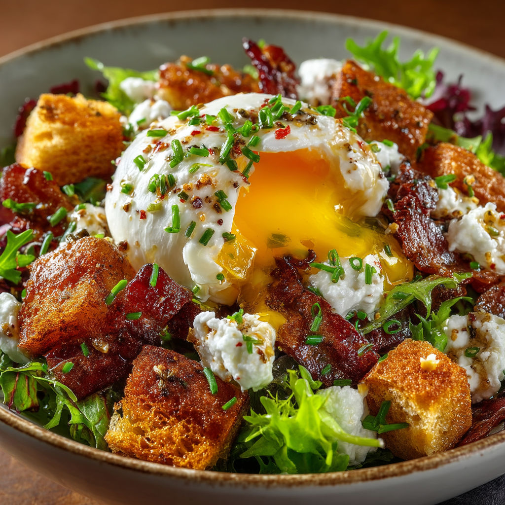 A bowl of food with a fried egg on top.