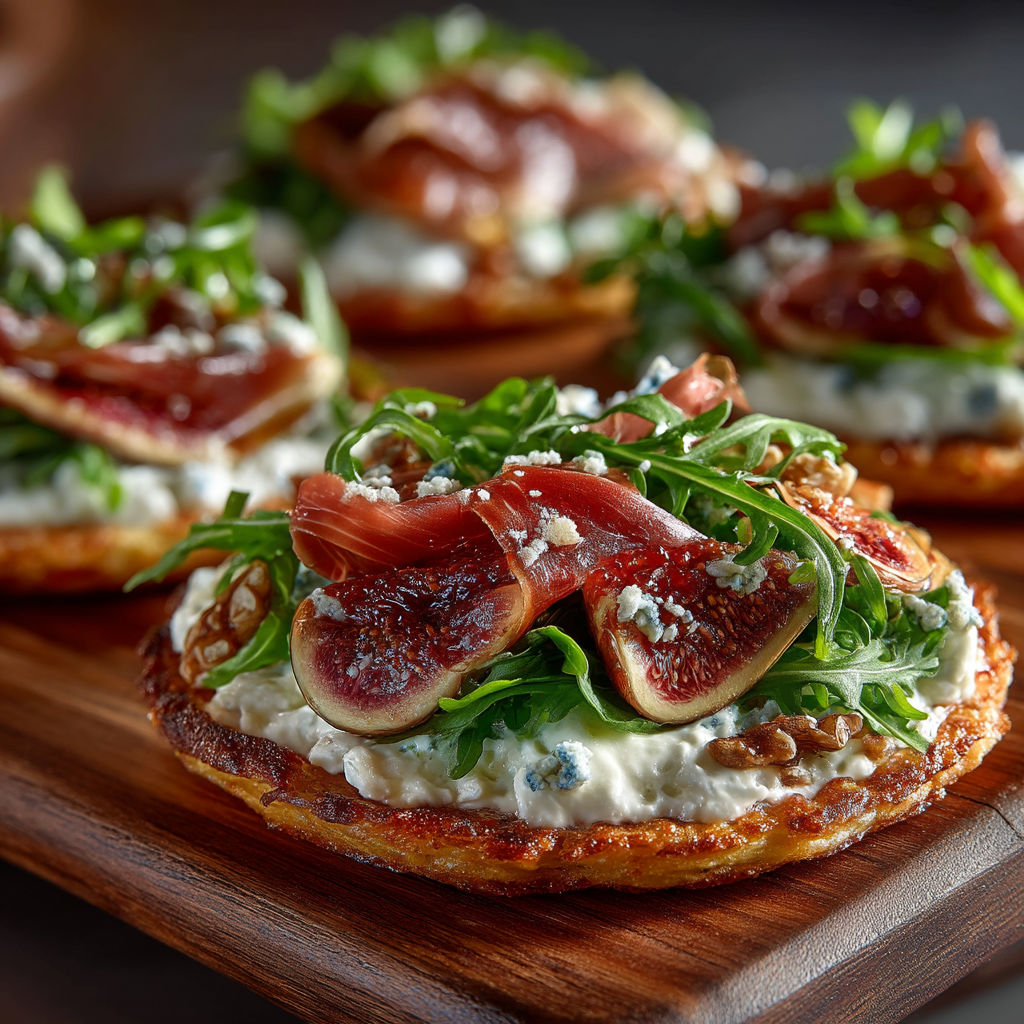 A close up of a food item with a blueberry on top.