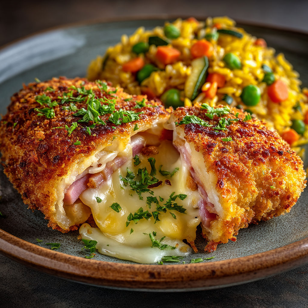 A plate of food with a chicken dish and rice.