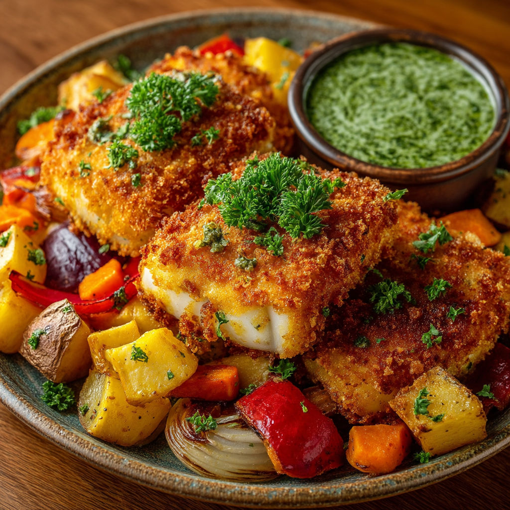 A plate of food with a bowl of sauce.