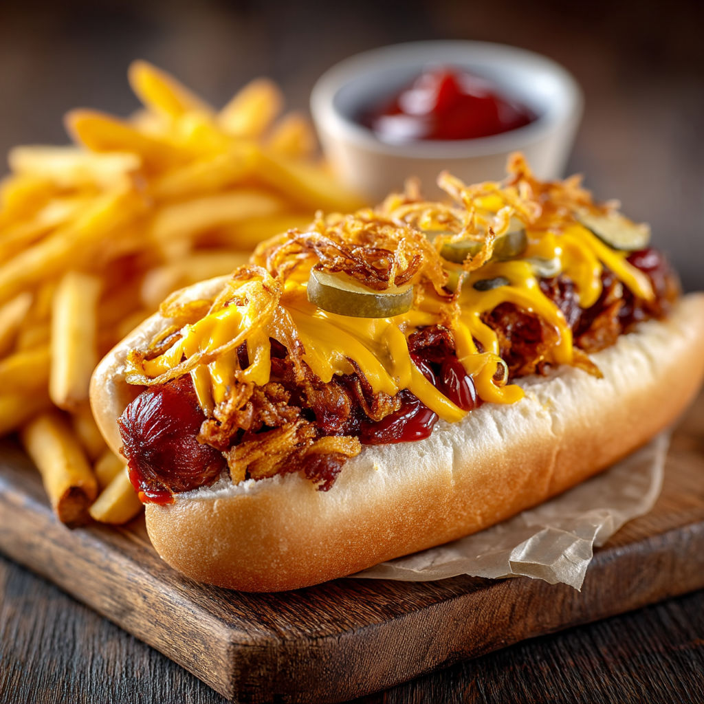 A hot dog with chili and cheese on a bun.