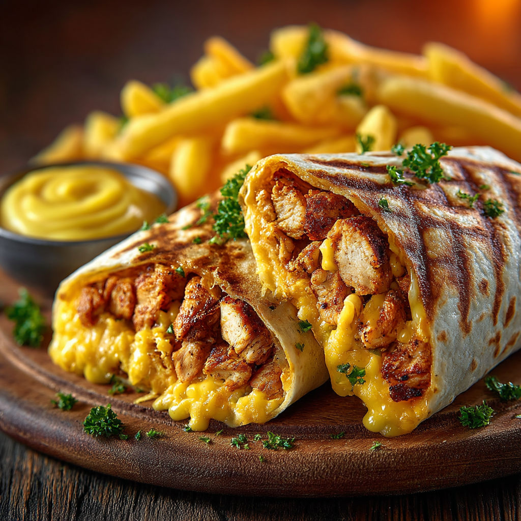 A sandwich with chicken and cheese on a plate.