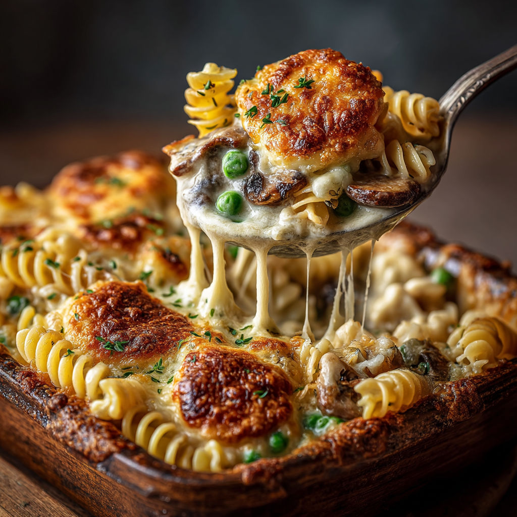 A close up of a dish with pasta and mushrooms.