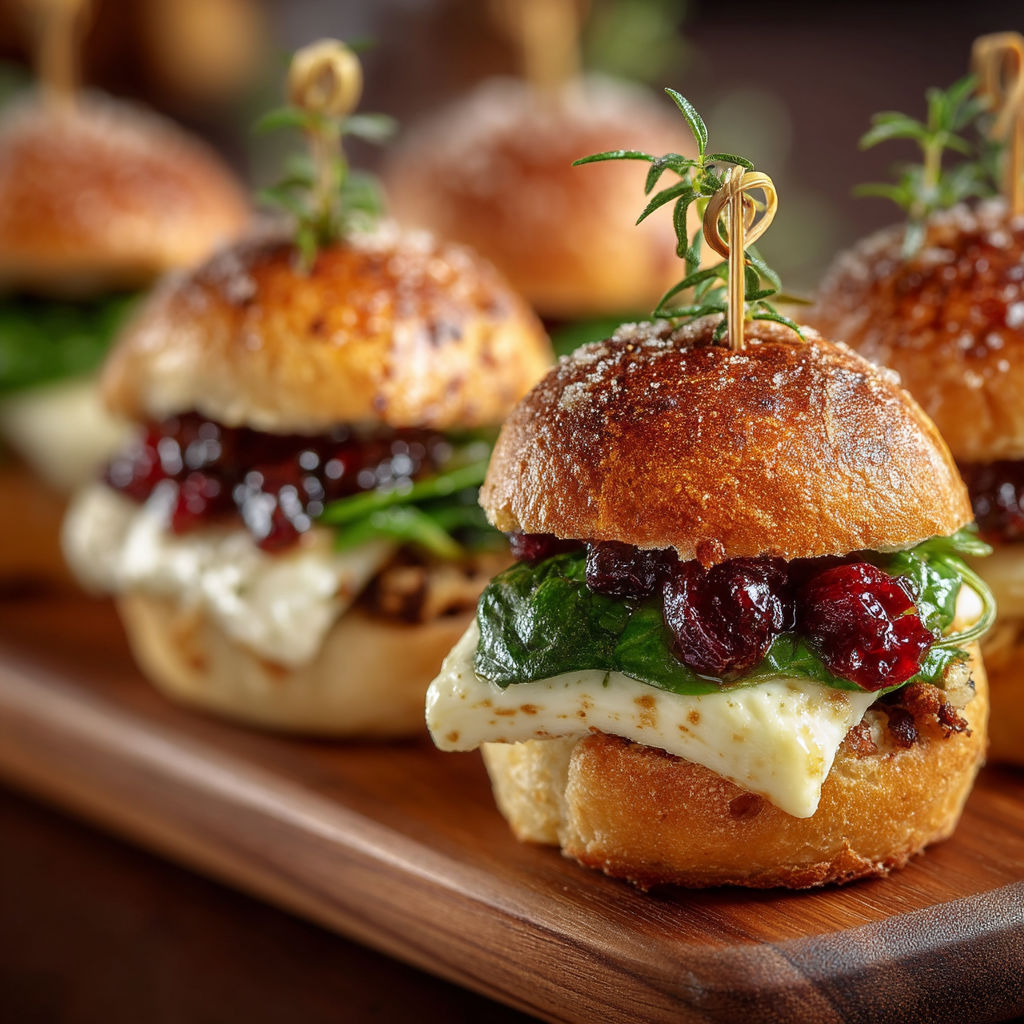 Mini burger with brie and cherry compote.