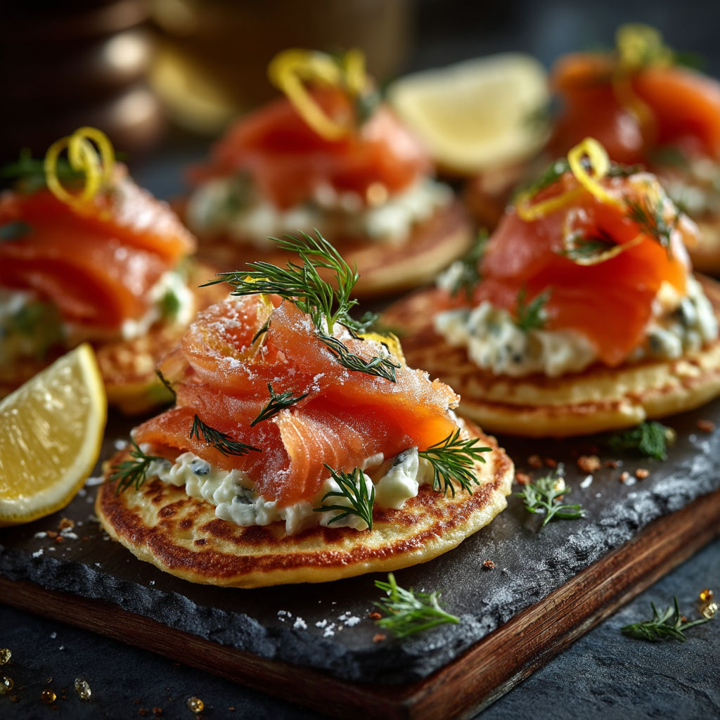 A plate of food with a slice of lemon on top.