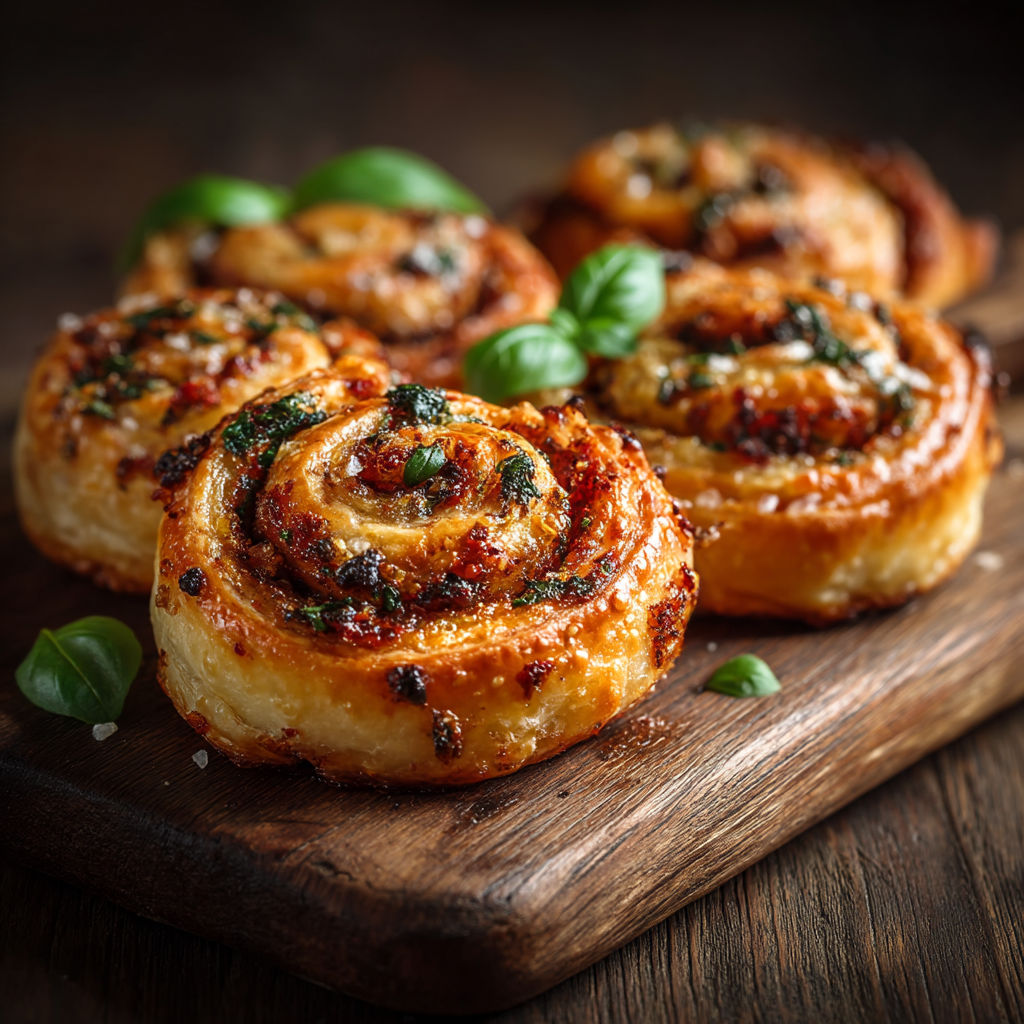 Roulés au pesto rouge.