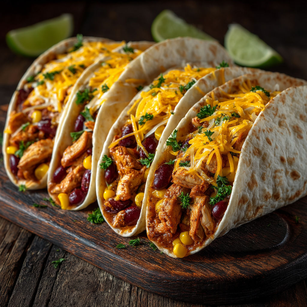 A plate of food with chicken, corn and beans.