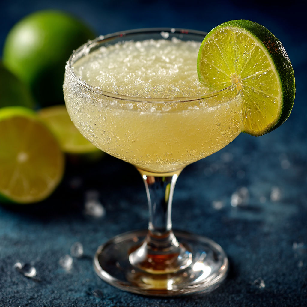 A glass of Daïquiri with limes.