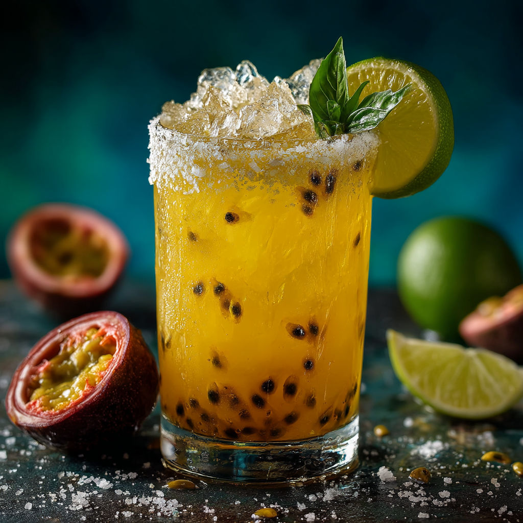 A glass of fruit juice with a slice of lime on top.