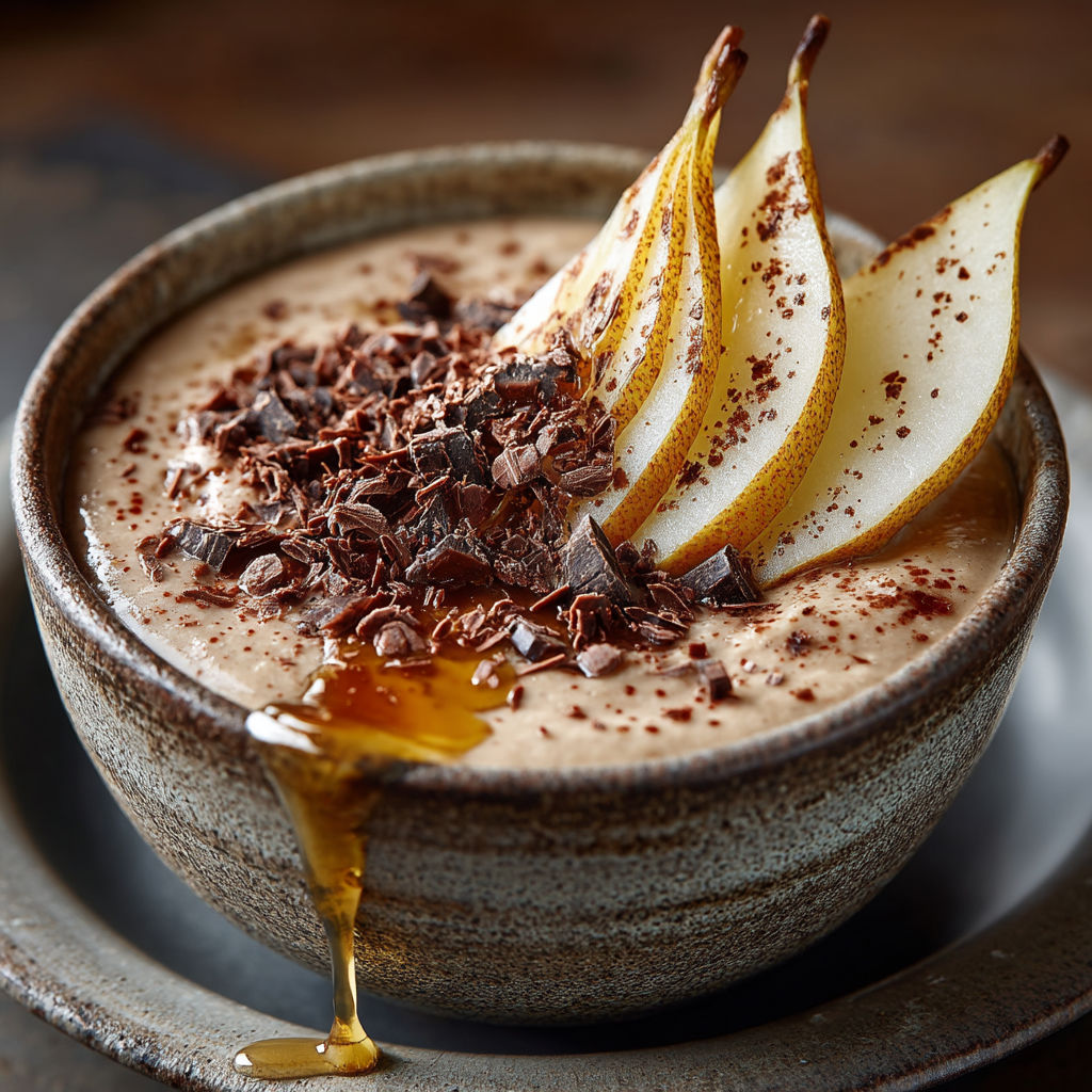 A bowl of chocolate and apples.