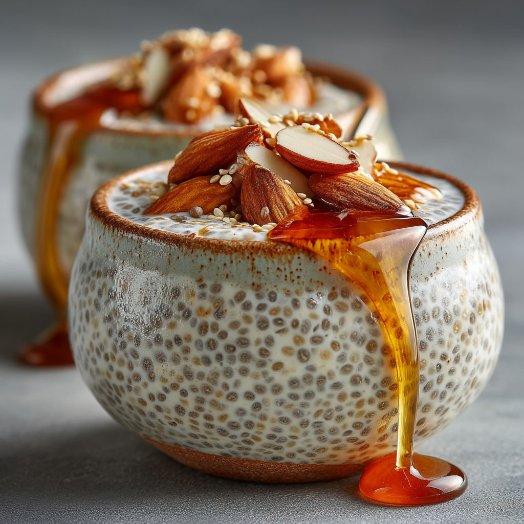 A bowl of food with a sauce drizzled over it.