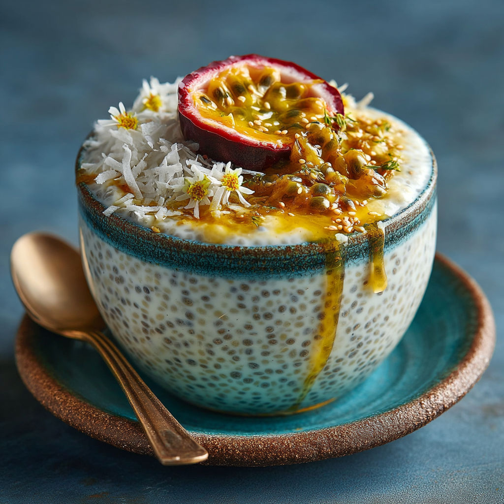 A cup of food with a spoon in it.