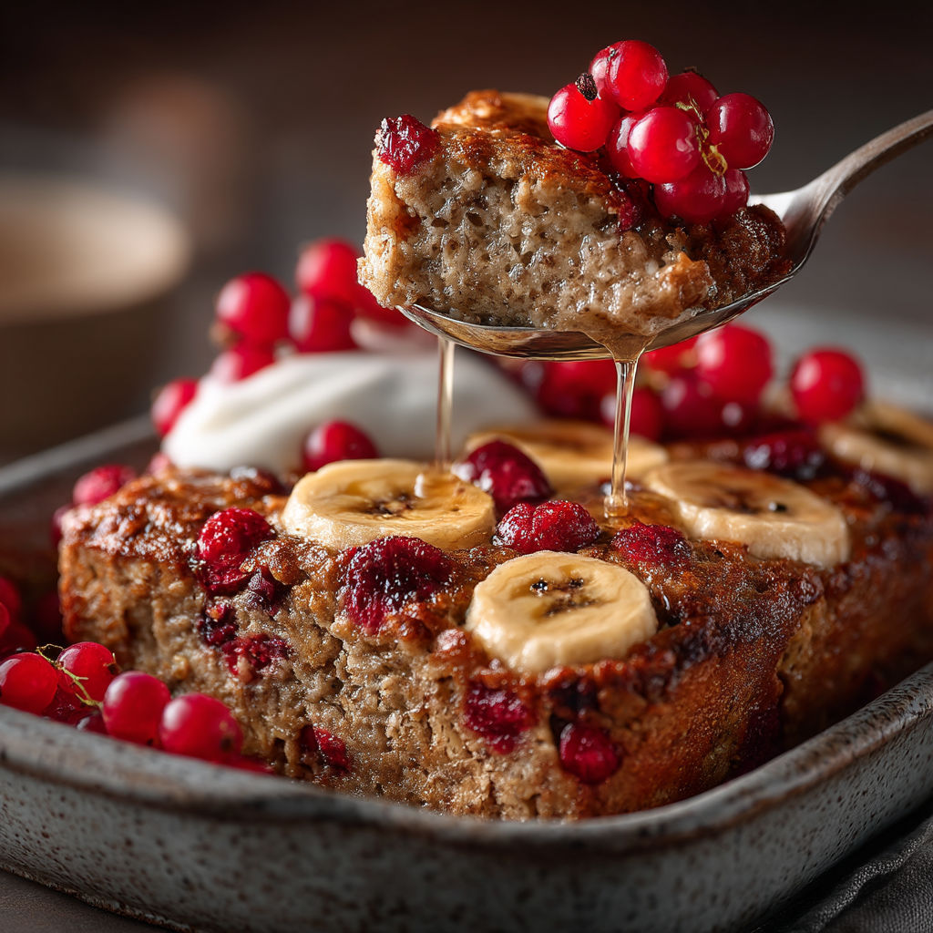 A bowl of food with a spoon in it.