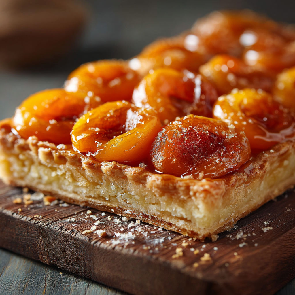 A slice of tarte express aux abricots.