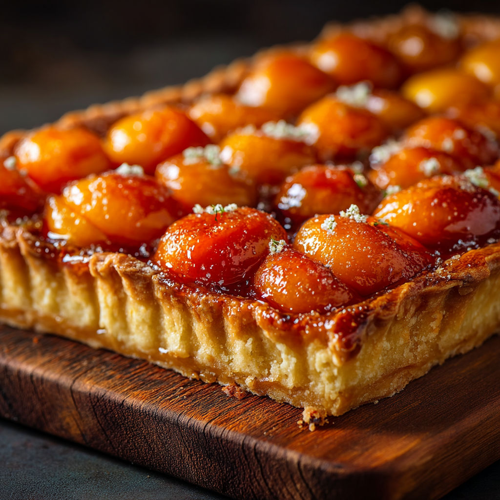 A close up of a pie with a brown crust and a filling of fruit.