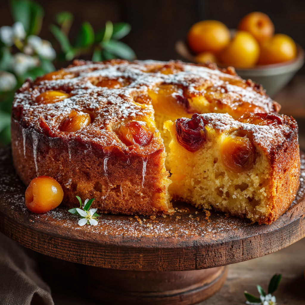 A slice of cake with fruit on top.